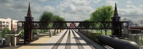 Courtesy of Chet Hitt This is an artistic rendering of the proposed pedestrian bridge that would connect the Grady County Fairgrounds with Old Town Chickasha.