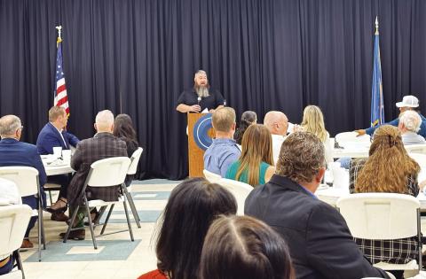 Curtis W. Awbrey | Southwest Ledger During his first State of the City address, Chickasha Mayor Zach Grayson discussed “the great strides” the community has accomplished recently. Grayson’s question, “Is it enough?” underscored the community’s continuing progress in many areas.