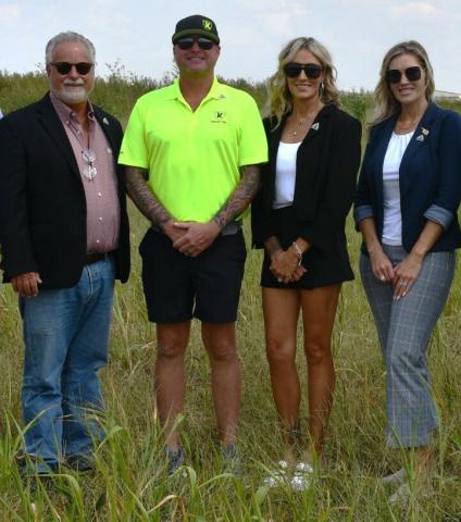 Provided Announcing that the Chickasha Industrial Park will be the new manufacturing site for KnightTec were, from left, Chet Hitt, Stephen Knight, Mianda Knight, and Amanda Bertellli