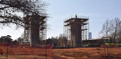 Construction is underway on the newest ornament at the state Capitol, the grand arch. The arch, located on the south side of the Capitol, honors Oklahoma’s 45th Division of the National Guard. Construction was authorized last year in House Bill 4012 and is expected to cost more than $4.3 million. Public and private funds are being used. The arch echoeS the Capitol’s original design produced in 1914 by Solomon Andrew Layton. The arch – made of limestone and granite – will be 30 feet tall and 60 feet wide and