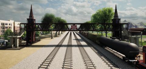 Courtesy of Chet Hitt This is an artistic rendering of the proposed pedestrian bridge that would connect the Grady County Fairgrounds with Old Town Chickasha.