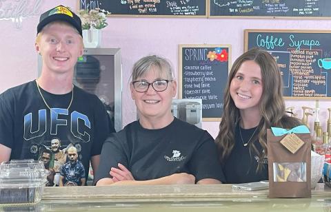 From the left, Jayte Drew, Dianne Chadwick and Braelyn Jones greet guests to Mrs. Chadwick’s Bakery &amp; Coffee Bar in Medicine Park one Saturday afternoon. Chadwick’s bakery has become a staple of the community over the years as a place for freshly baked sweets, delicious coffee beverages and more. Secrett Taylor | Southwest Ledger