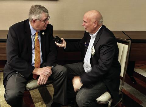 Provided Oklahoma Congressman Frank Lucas, left, speaks with Oklahoma Farm Report’s Ron Hays. Among his other congressional duties, Lucas, former Ag Committee Chairman, was named Chairman of the Subcommittee on Conservation, Research, and Biotechnology for the 119th Congress.