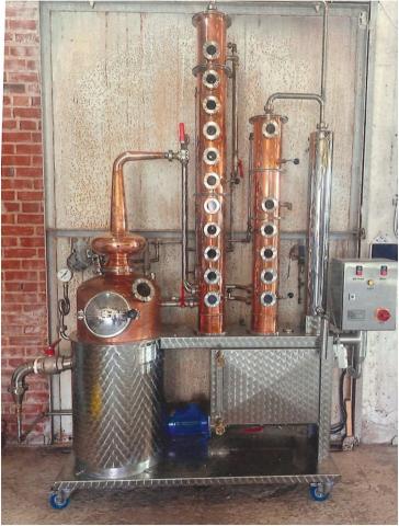 This is the mini still that Chet Hitt acquired as his first step in developing a distillery in downtown Chickasha. Photo provided