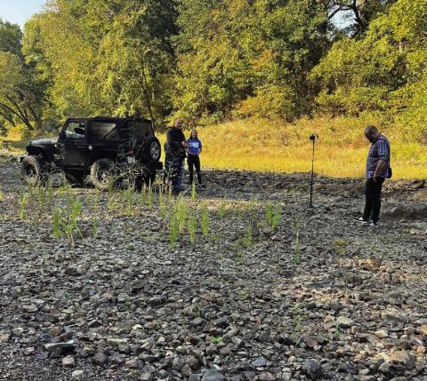 Sierra Club Executive Director Ben Jealous stands in the dry Kiamichi River bed. The southeastern Oklahoma river has experienced multiple droughts in recent years, including 2024, State Rep. Eddy Dempsey (R-Valliant) told Southwest Ledger. Oklahoma House of Representatives