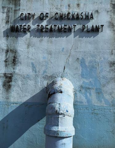 This sign is attached to the side of Chickasha’s aged water treatment plant. Mike W. Ray | Southwest Ledger
