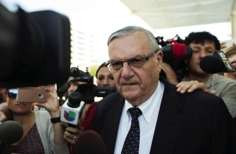 Angie Wang, File | Associated Press Former Maricopa County Sheriff Joe Arpaio leaves the federal courthouse in Phoenix, Arizona, July 6, 2017.