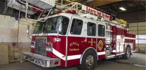 Eric Swanson | Southwest Ledger This fire truck is one of the items that will be available during the city of Duncan’s upcoming surplus auction, set for June 27 at the Stephens County Fairgrounds.