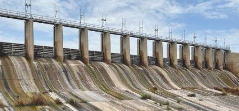 The Lawton Water Authority will spend $46 million to repair the damaged, 363-foot-long concrete spillway at Lake Ellsworth, shown here on July 19, 2023. The repair project started last summer and is “moving along” but is not expected to be finished for two more years, Public Utilities Director Rusty Whisenhunt told the Lawton City Council on March 10. __ ___________________