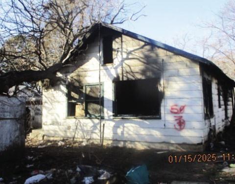 City of Lawton This fire-damaged property at 810 SW Third St. was among six houses condemned recently by the Lawton City Council. All six ‘dangerous-and-dilapidated’ residential properties were owned by a Lawtonian who died, records reflect. In a related matter, the City Council appropriated $395,000 to finance D&amp;D abatement projects this year.