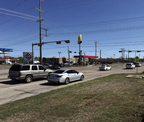 Several cars head eastbound at the intersection of 67th Street and West Gore Boulevard Monday morning. Lawton Industrial Development Authority has announced plans to widen Gore Boulevard from 67th to 82nd Streeet. Estimated cost is approximately $5.2 million. Curtis W. Awbrey | Southwest Ledger