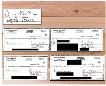 Four checks that were processed through the bank in May 2024 had board members DeRoin and Tohee’s signature. The signatures on these checks appeared different than their signatures other checks. When shown to DeRoin and Tohee, they agreed that the signatures did not appear to be theirs and they did not recall signing those four checks. Oklahoma State Auditor &amp; Inspector Office